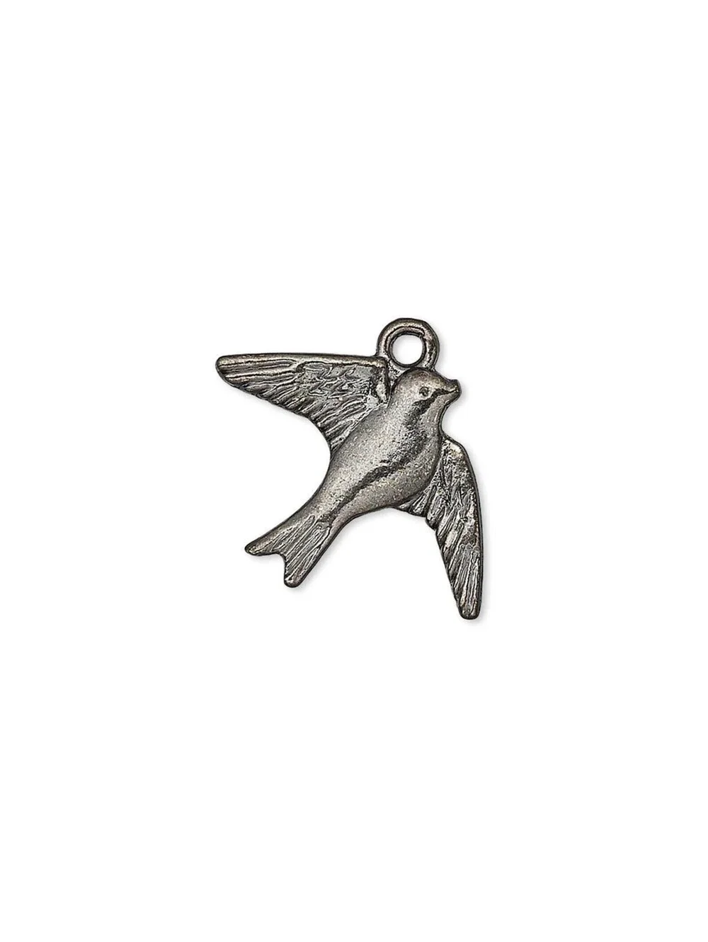 10 Gunmetal Black Pewter Flying Swallow Bird Charms Pendants 23x18mm Bulk Lot